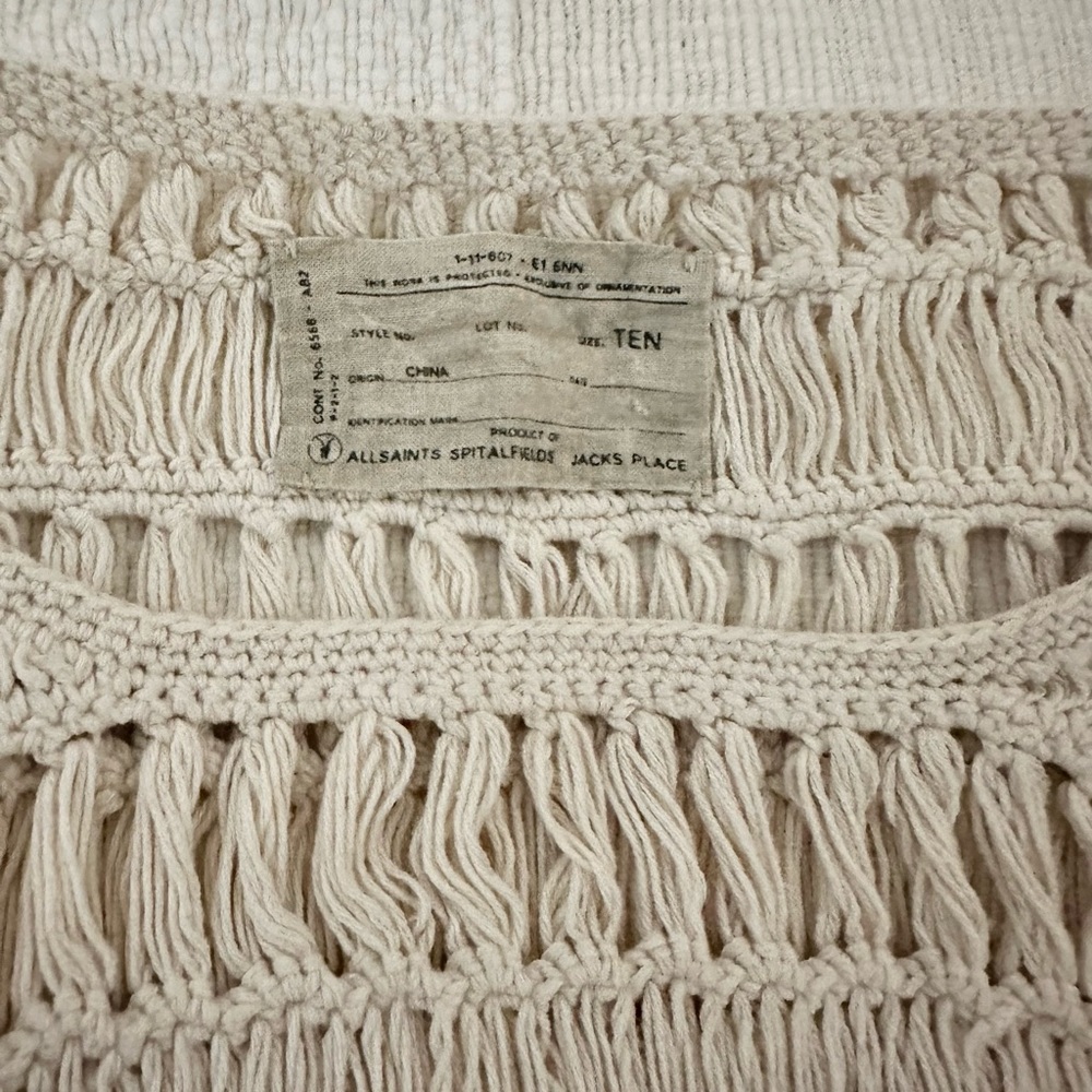 All Saints Spitalfields chochet knit poncho